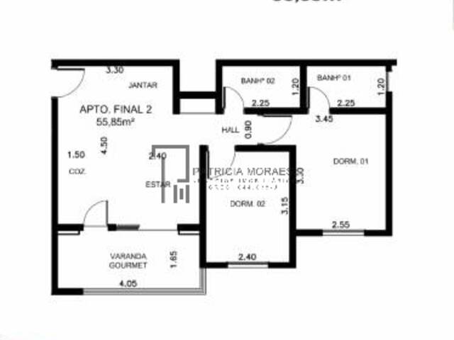 Planta 55 m²